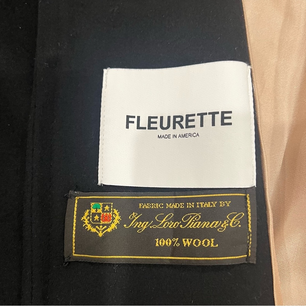 Fleuette Wool Stand Collar Car Coat Size 12 - Picture 6 of 9